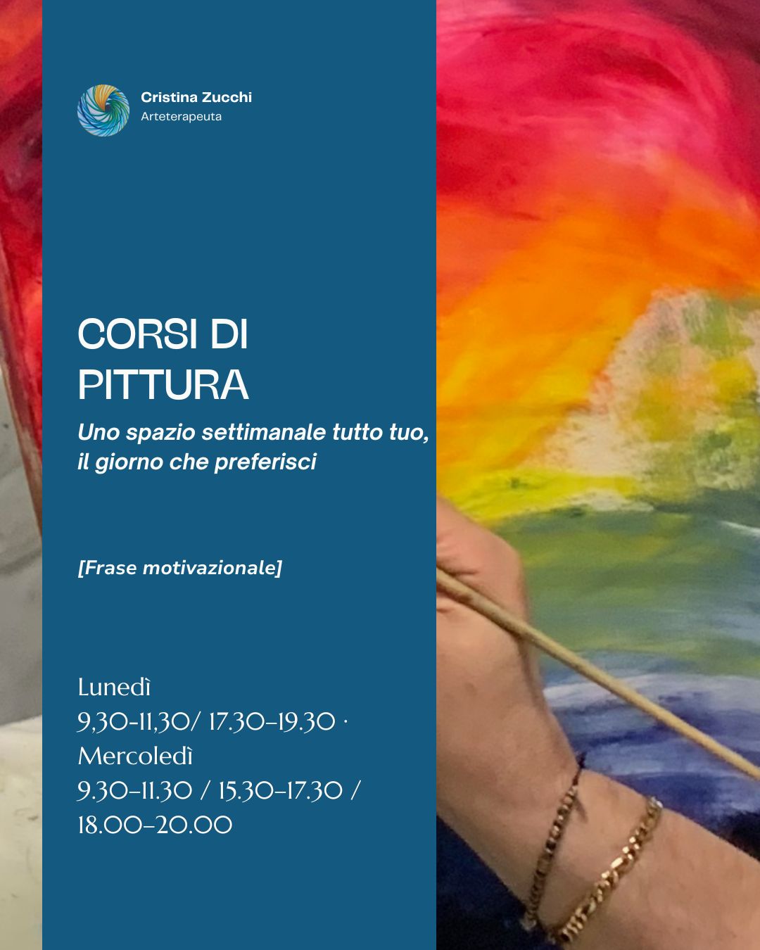 Mano che dipinge, corsi di pittura Padova